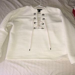 Forever 21. White long sleeve sweater, size M